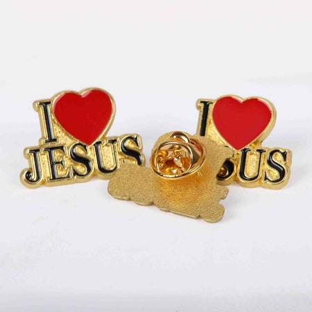 PIN ENAMEL I HEART JESUS PK3