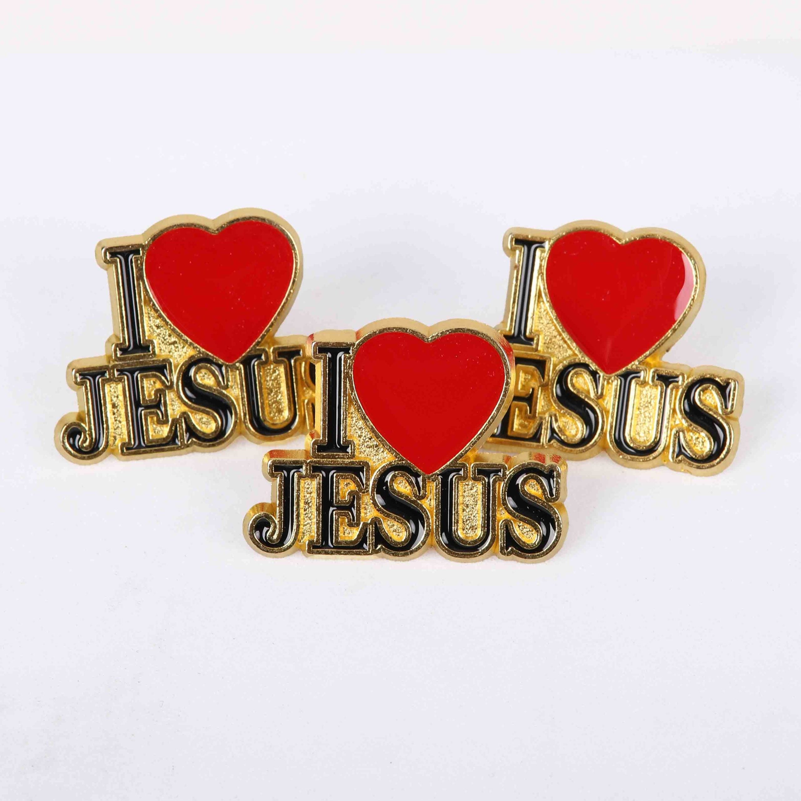 PIN ENAMEL I HEART JESUS PK3