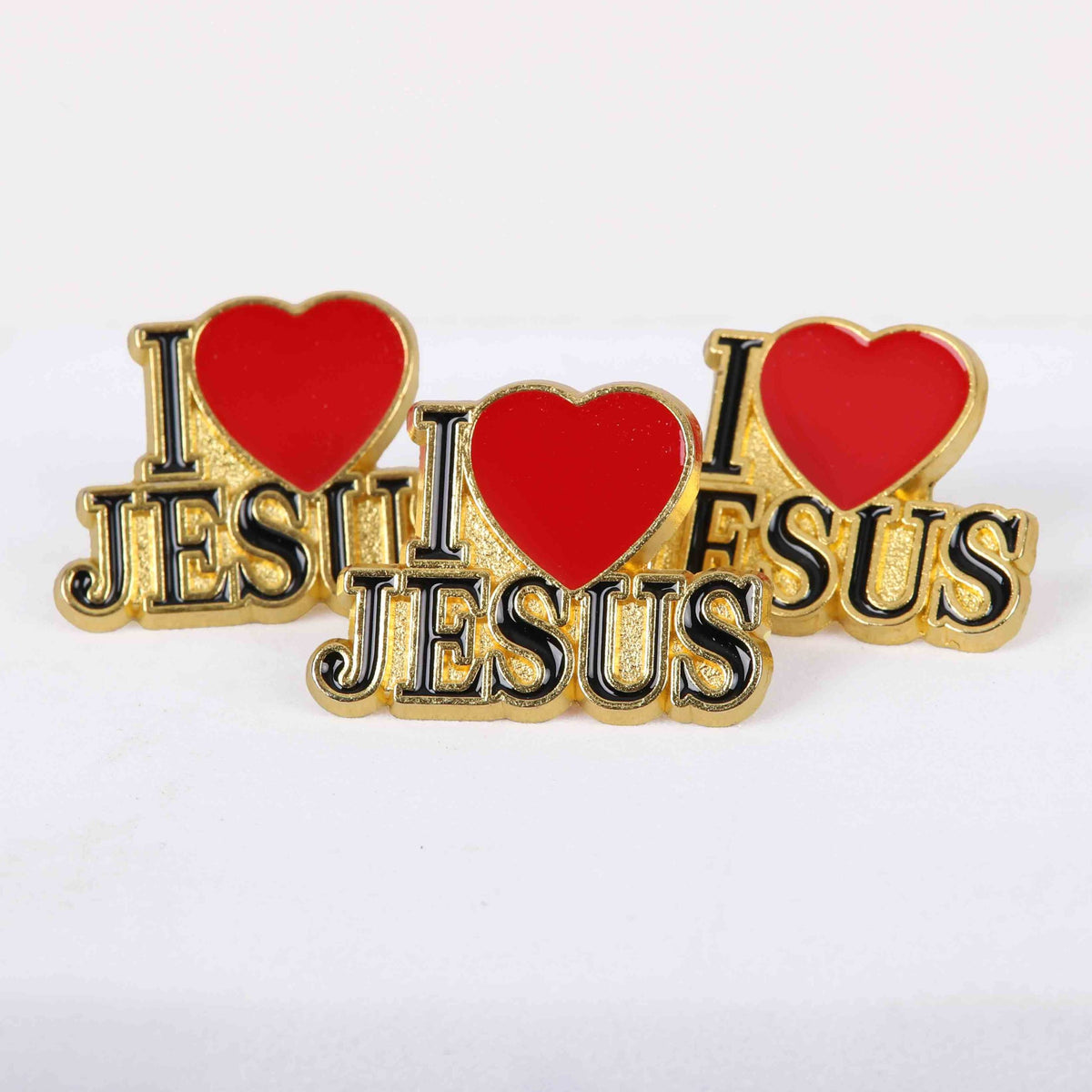 PIN ENAMEL I HEART JESUS PK3