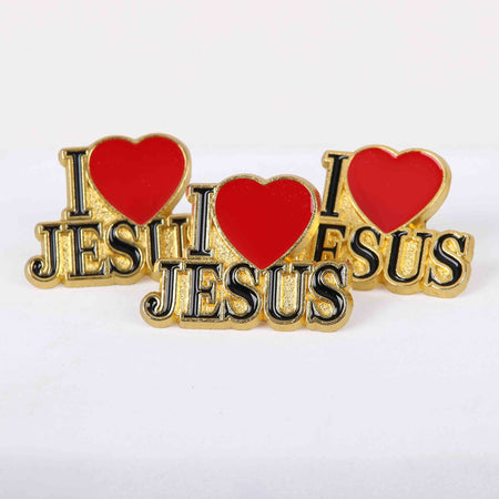 PIN ENAMEL I HEART JESUS PK3