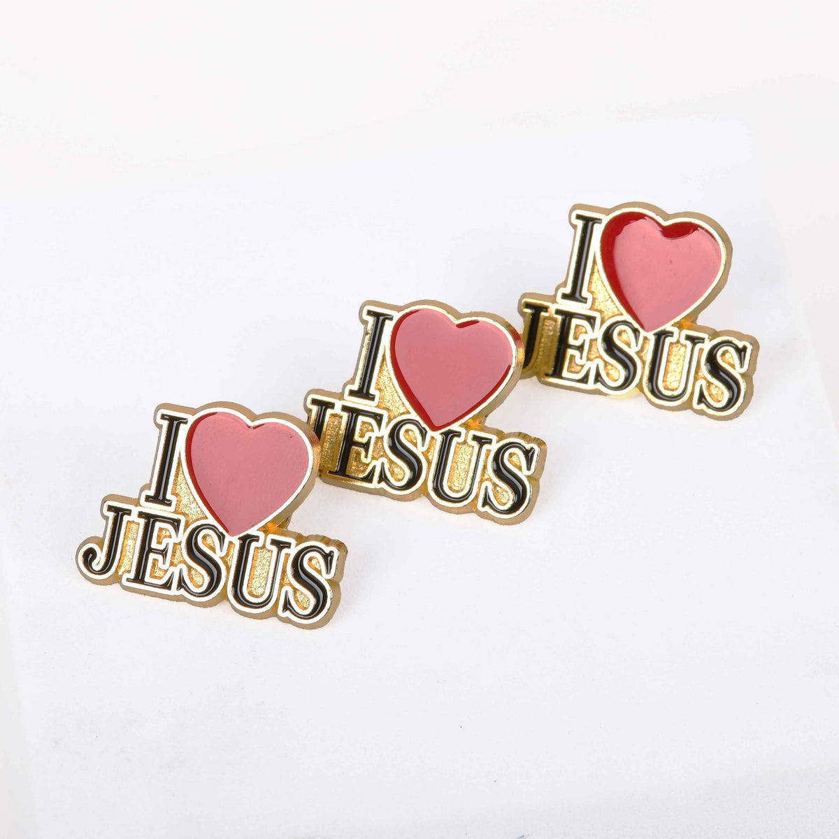 PIN ENAMEL I HEART JESUS PK3