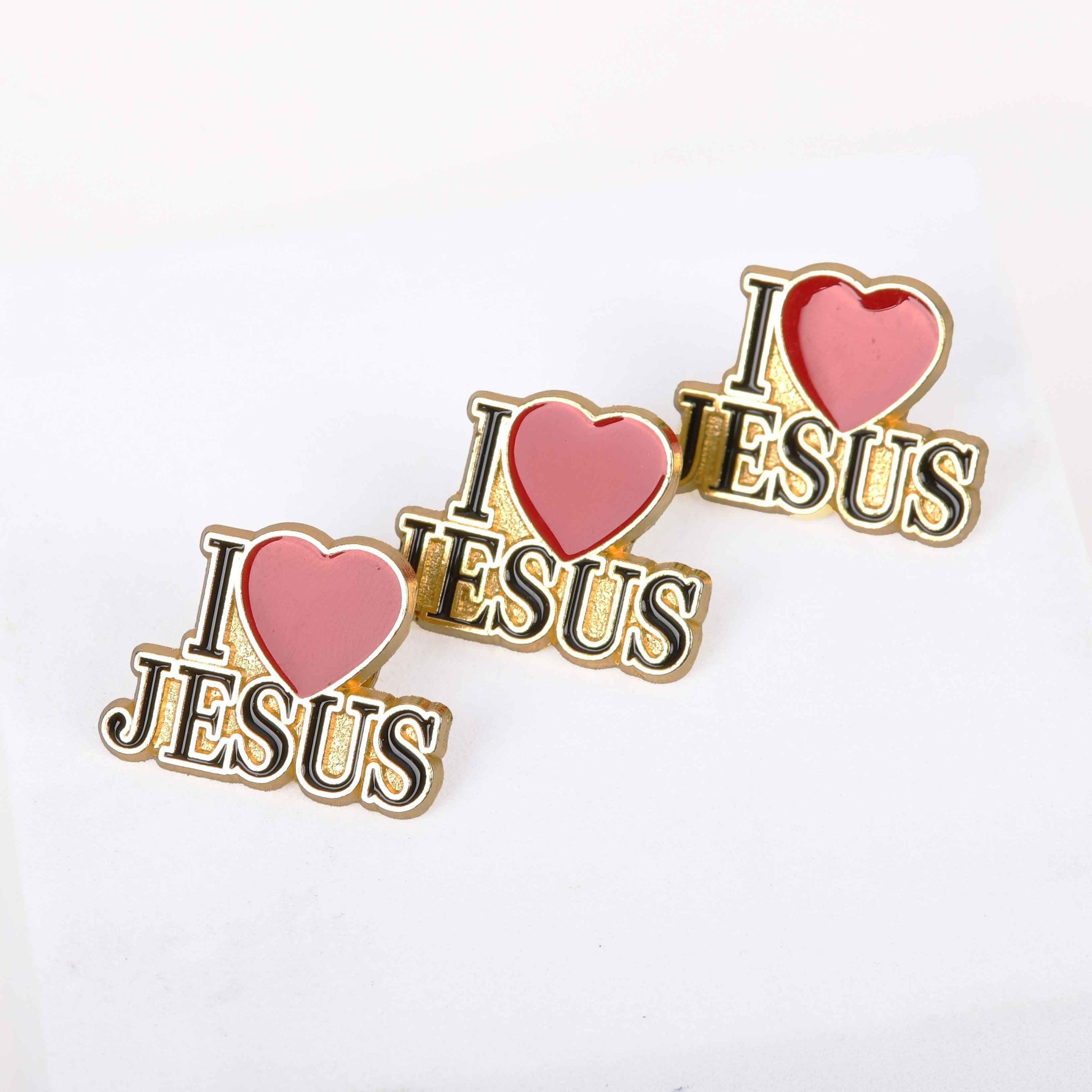 PIN ENAMEL I HEART JESUS PK3