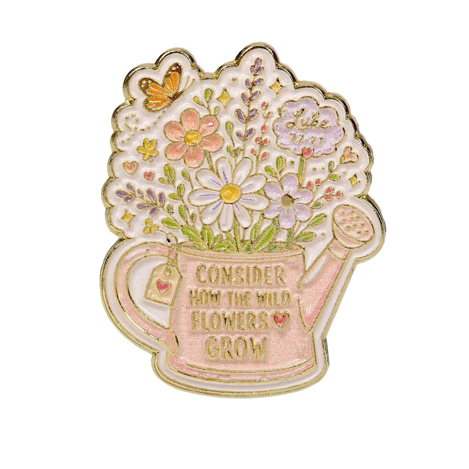 PIN ENAMEL LUKE 12:27 PK3