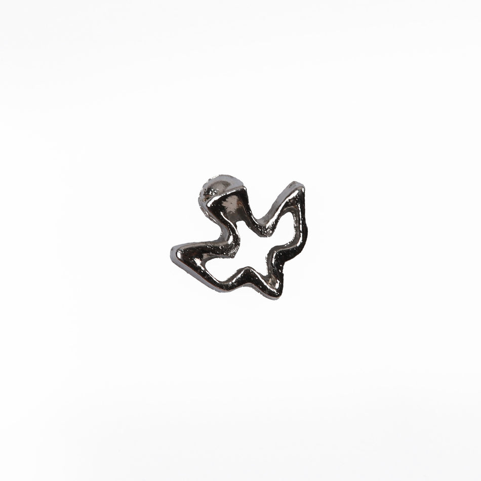 LAPEL PIN SMALL OPEN DOVE SILVER PK6