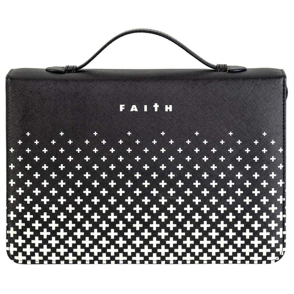 Bible Cover-Faith Cross-Black & White-XLG by Dicksons