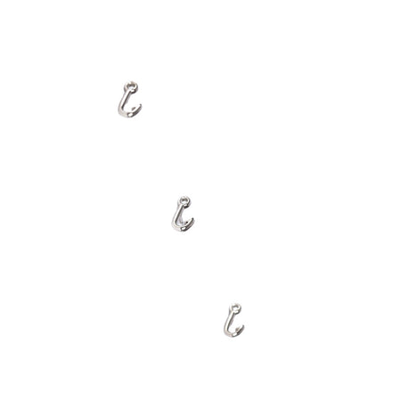 LAPEL PIN FISH HOOK SILVER PK6