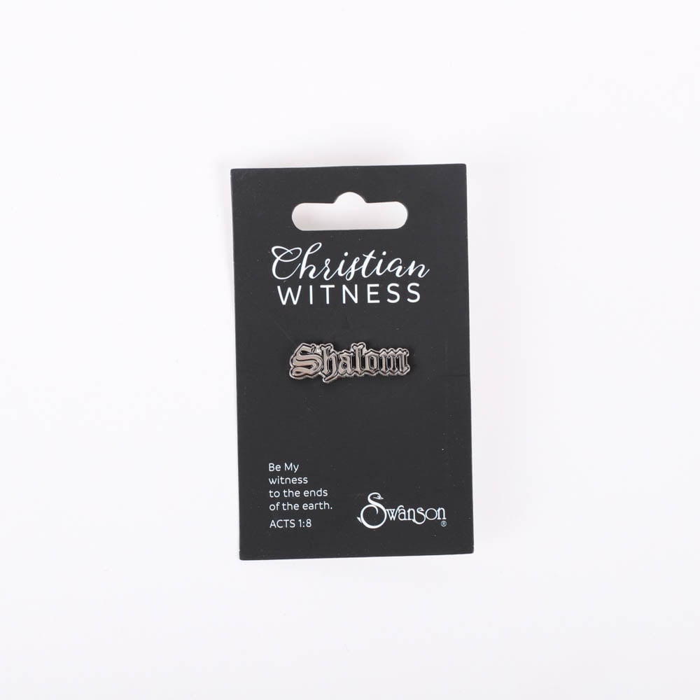 Shalom Silver and Black Lapel Pins - Pack of 3 by Swanson Christian Products, product view 2