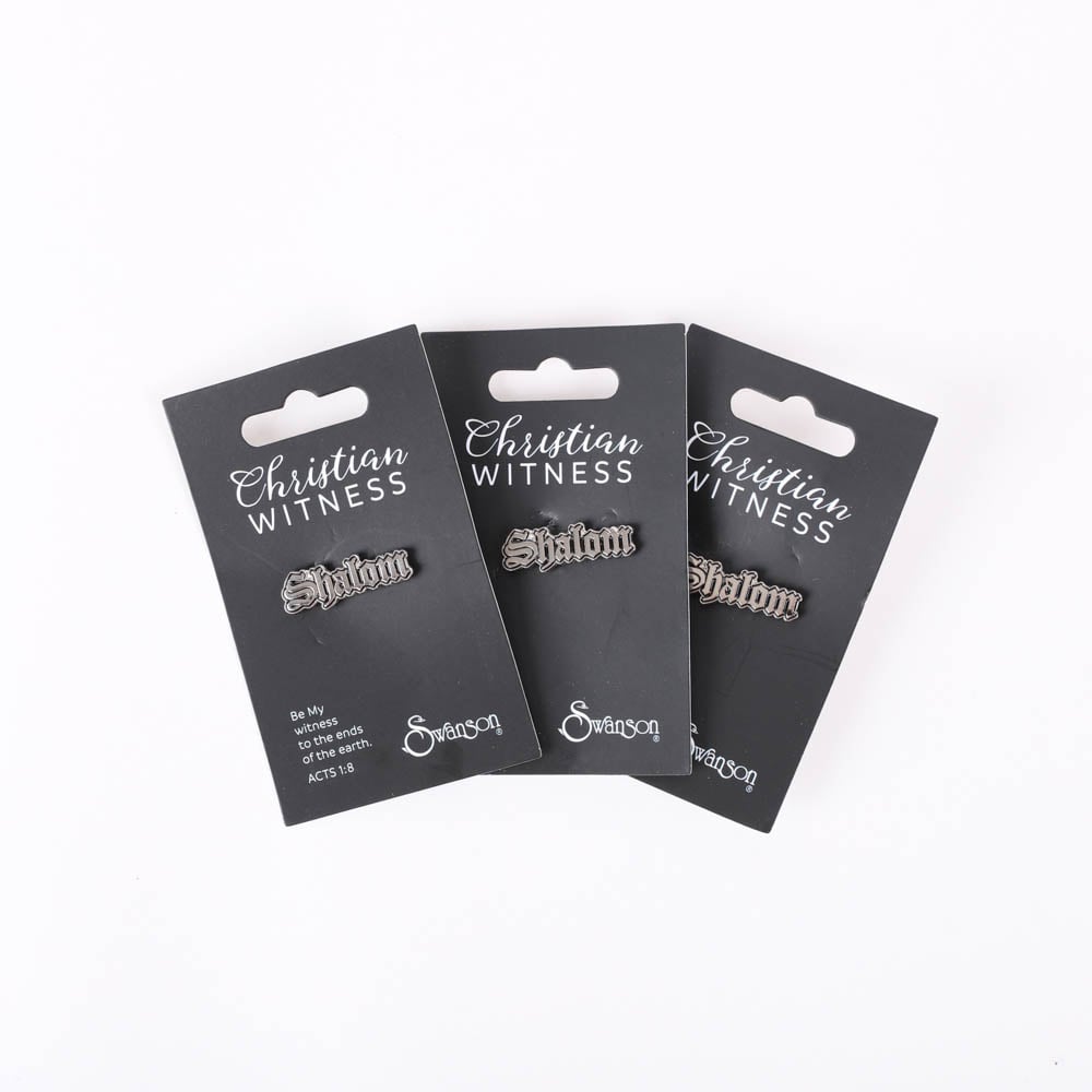 Shalom Silver and Black Lapel Pins - Pack of 3 by Swanson Christian Products, product view 4