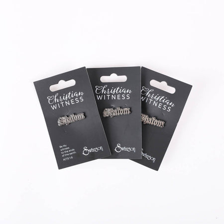 Shalom Silver and Black Lapel Pins - Pack of 3 by Swanson Christian Products, product view 4