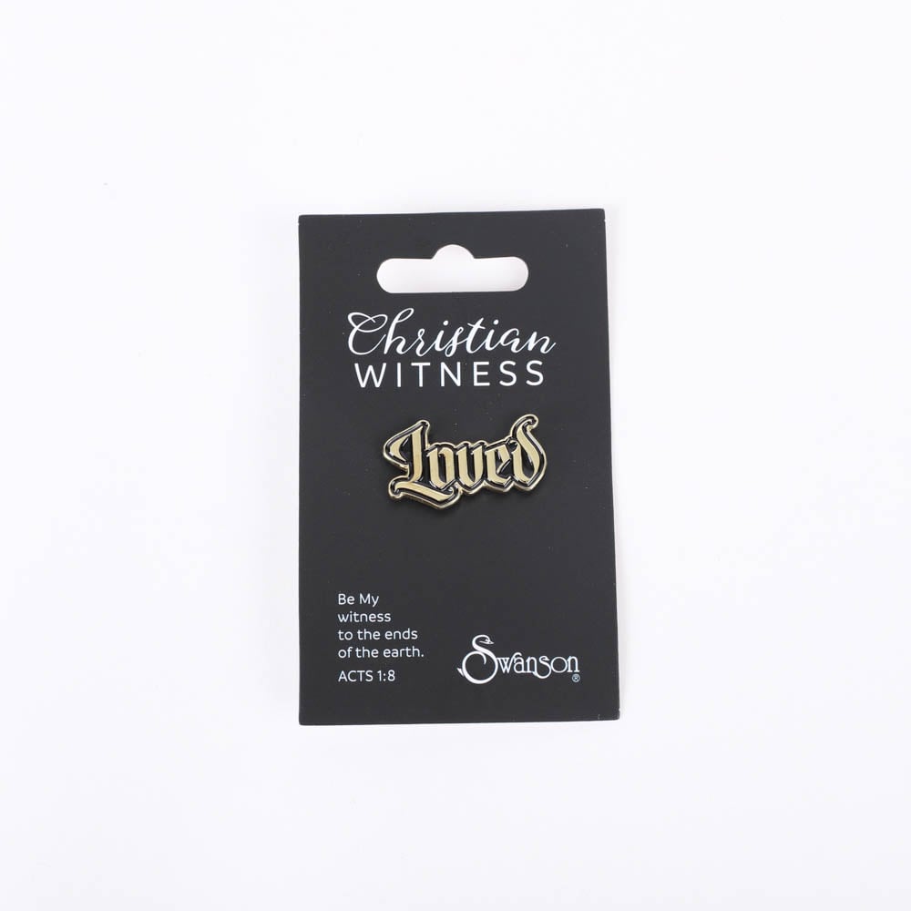 Loved Gold and Black Lapel Pins - Pack of 3 by Swanson Christian Products, product view 2