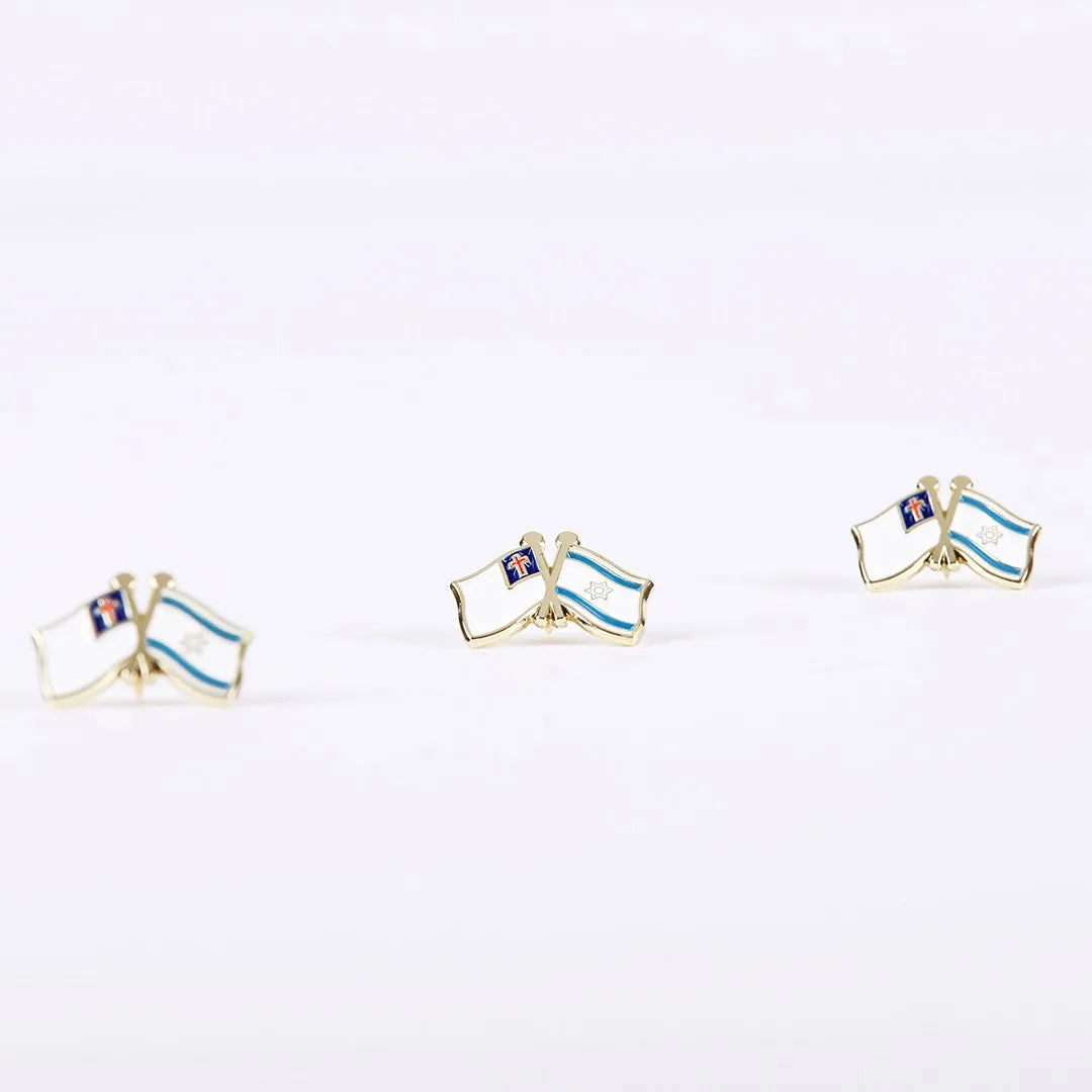 LAPEL PIN ISRAEL/CHRISTIAN FLAG PK6