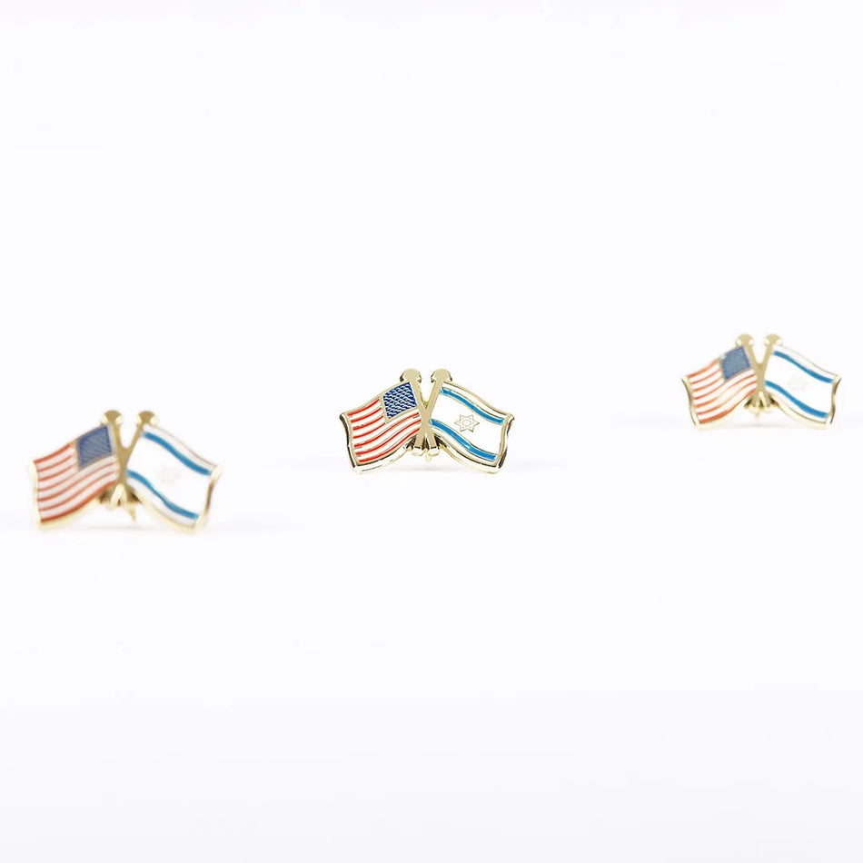 LAPEL PIN ISRAEL/AMERICAN FLAG PK6