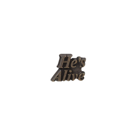 LAPEL PIN HE'S ALIVE ANTIQUE GOLD PK6