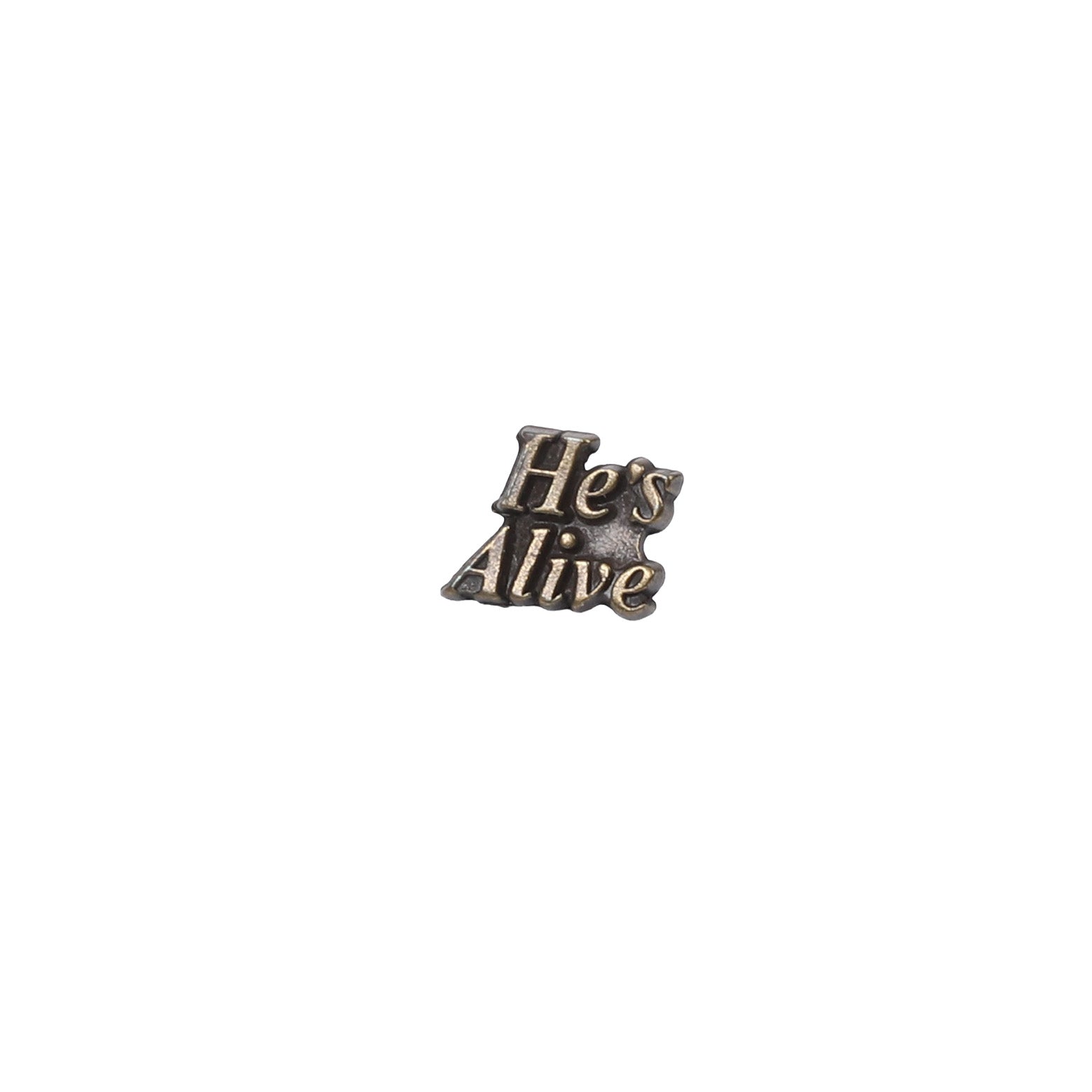LAPEL PIN HE'S ALIVE ANTIQUE GOLD PK6