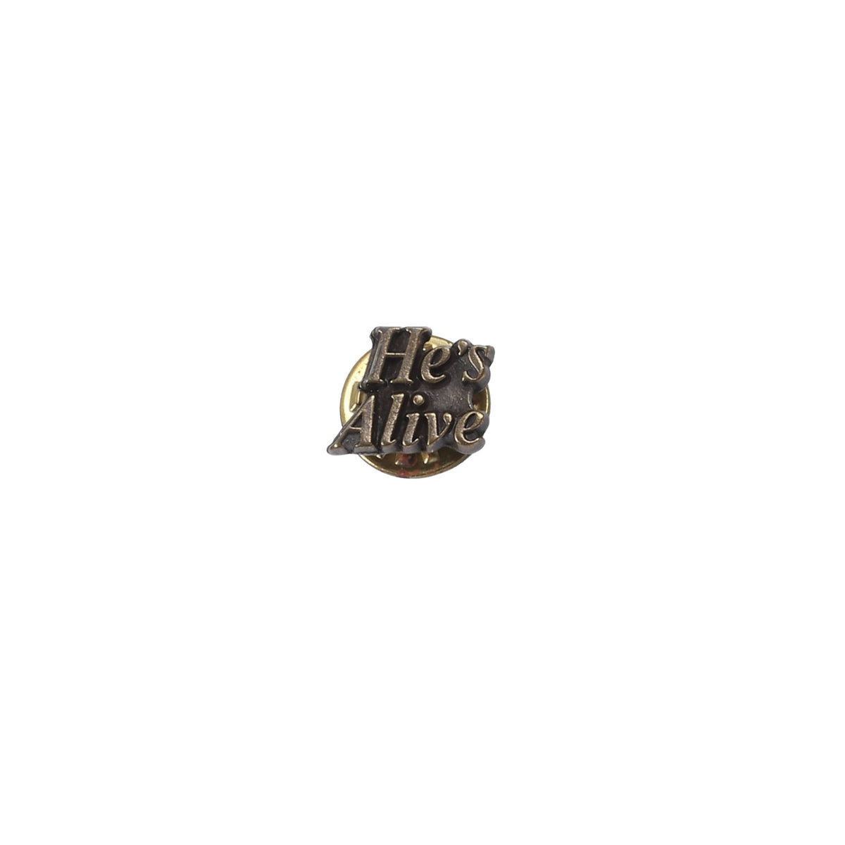 LAPEL PIN HE'S ALIVE ANTIQUE GOLD PK6