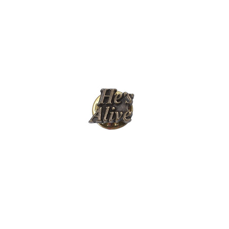 LAPEL PIN HE'S ALIVE ANTIQUE GOLD PK6