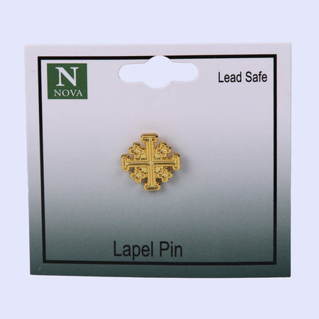 Gold Jerusalem Cross Lapel Pins - Pack of 3 by Swanson Christian Products, product view 2