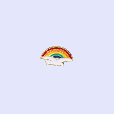 LAPEL PIN DOVE WITH RAINBOW PK3