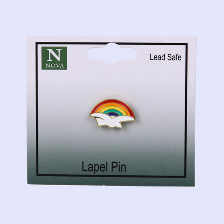 LAPEL PIN DOVE WITH RAINBOW PK3