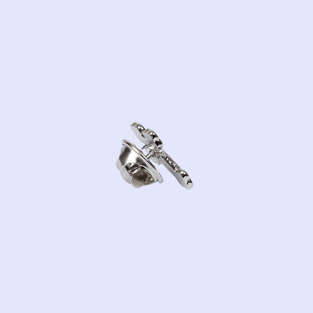 LAPEL PIN BUDDED CROSS SILVER/BLACK PK3