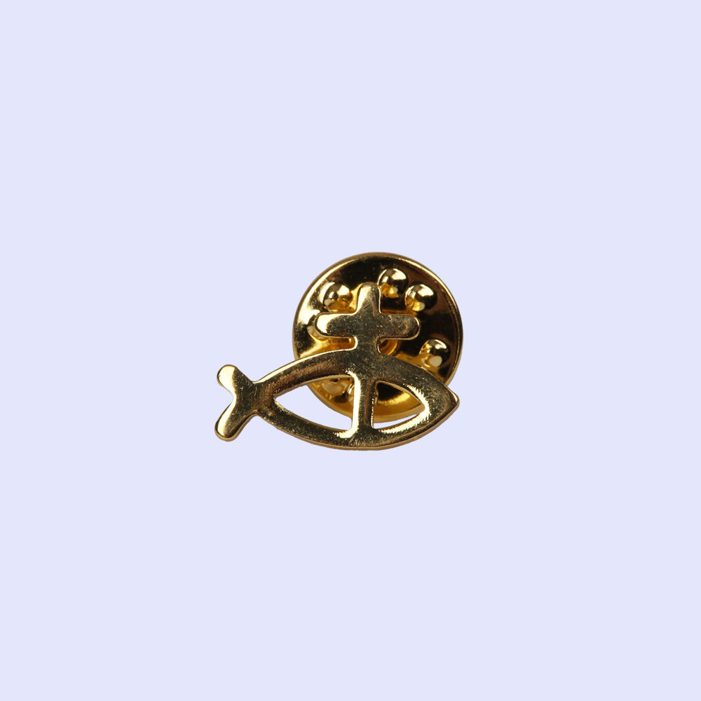 LAPEL PIN FISH AND CROSS PK3