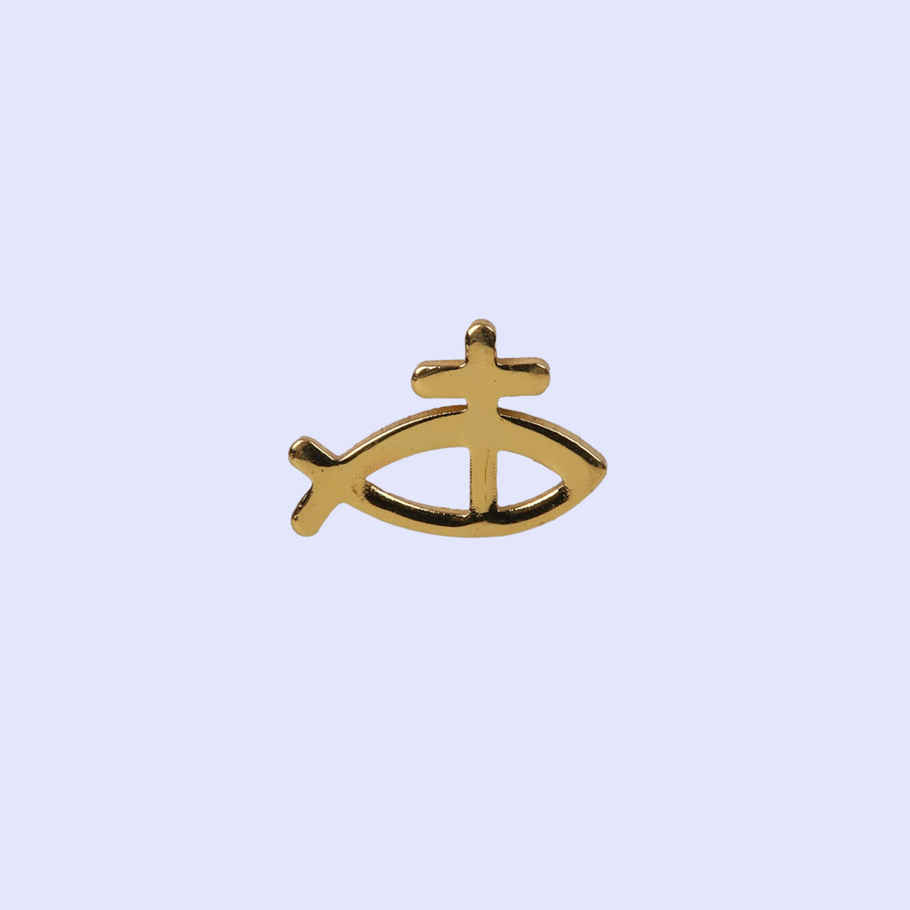 LAPEL PIN FISH AND CROSS PK3