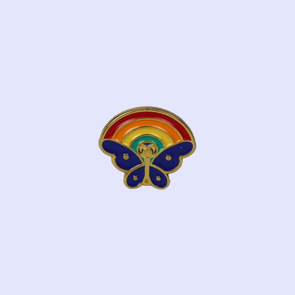 LAPEL PIN BUTTERFLY WITH RAINBOW PK3