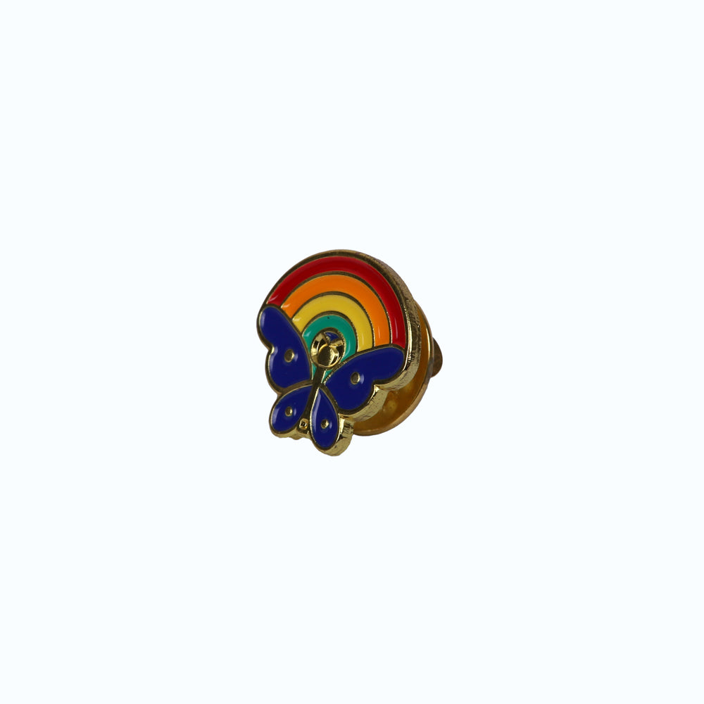 LAPEL PIN BUTTERFLY WITH RAINBOW PK3