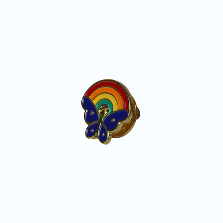 LAPEL PIN BUTTERFLY WITH RAINBOW PK3
