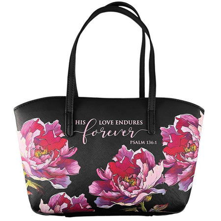 Bible Cover Psalm 136:1 -Floral Wedge Black-XL by Dicksons