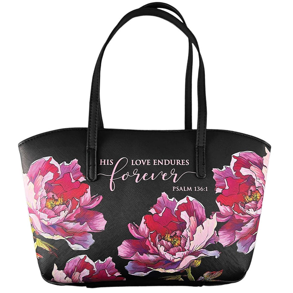 Bible Cover Psalm 136:1 -Floral Wedge Black-XL by Dicksons