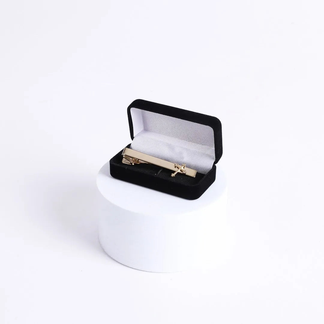 TIE BAR CROSS GOLD