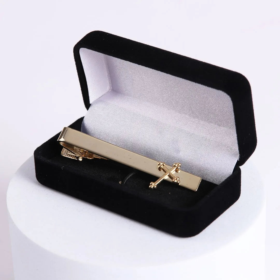 TIE BAR CROSS GOLD