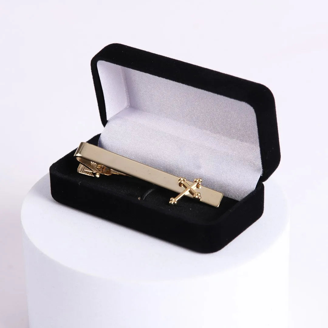 TIE BAR CROSS GOLD