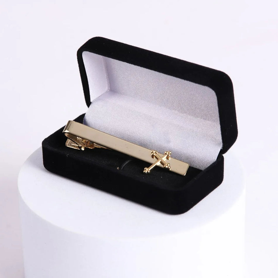TIE BAR CROSS GOLD