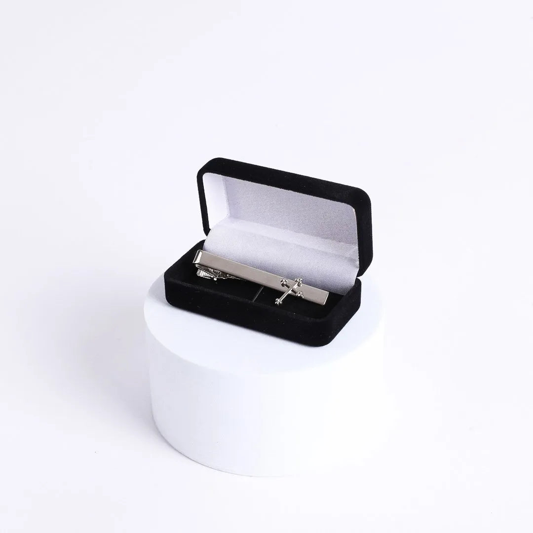 TIE BAR CROSS SILVER