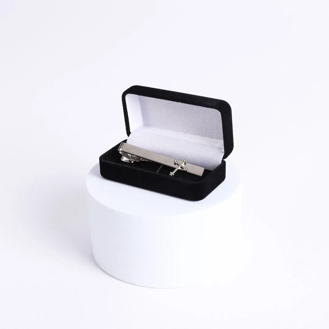 TIE BAR CROSS SILVER