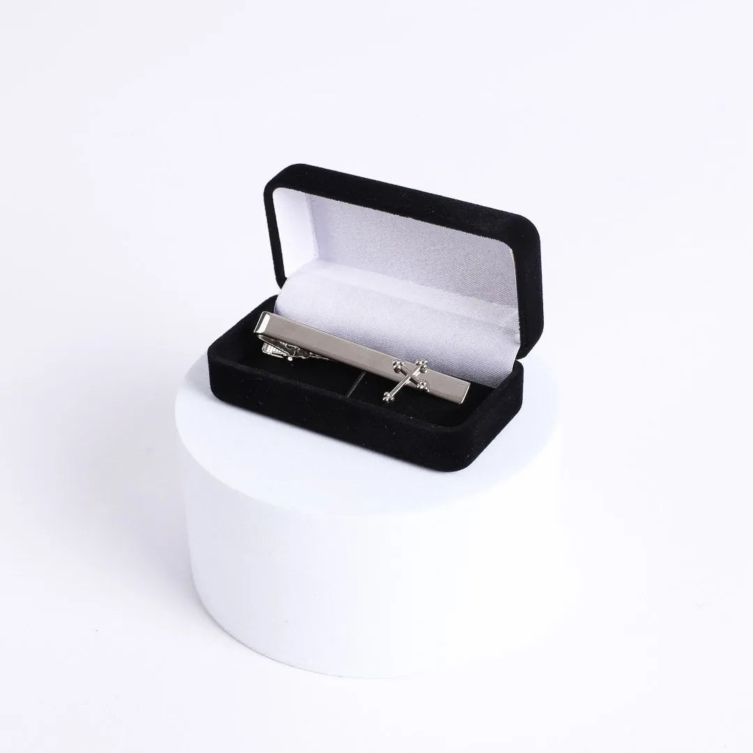 TIE BAR CROSS SILVER