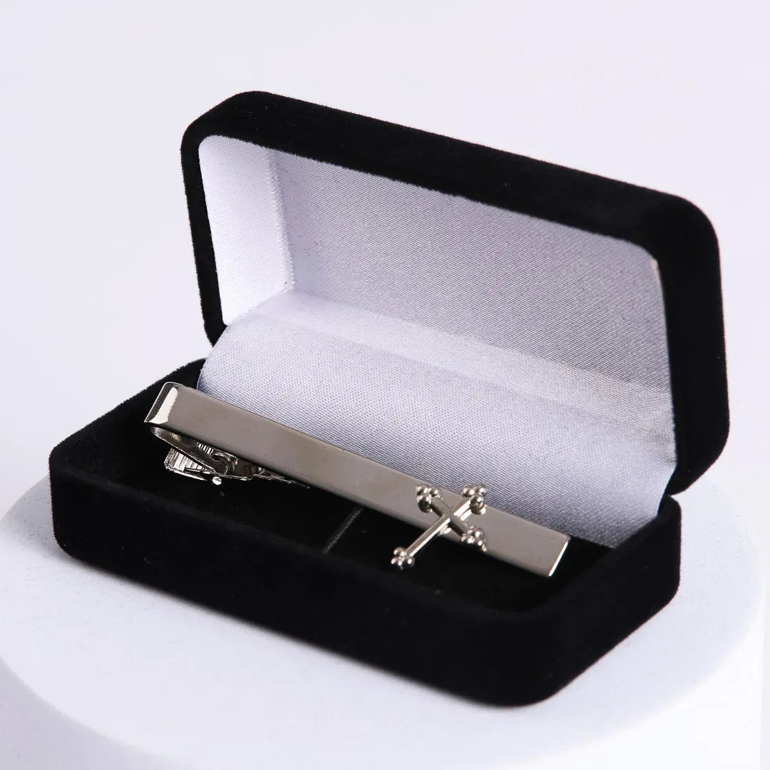 TIE BAR CROSS SILVER