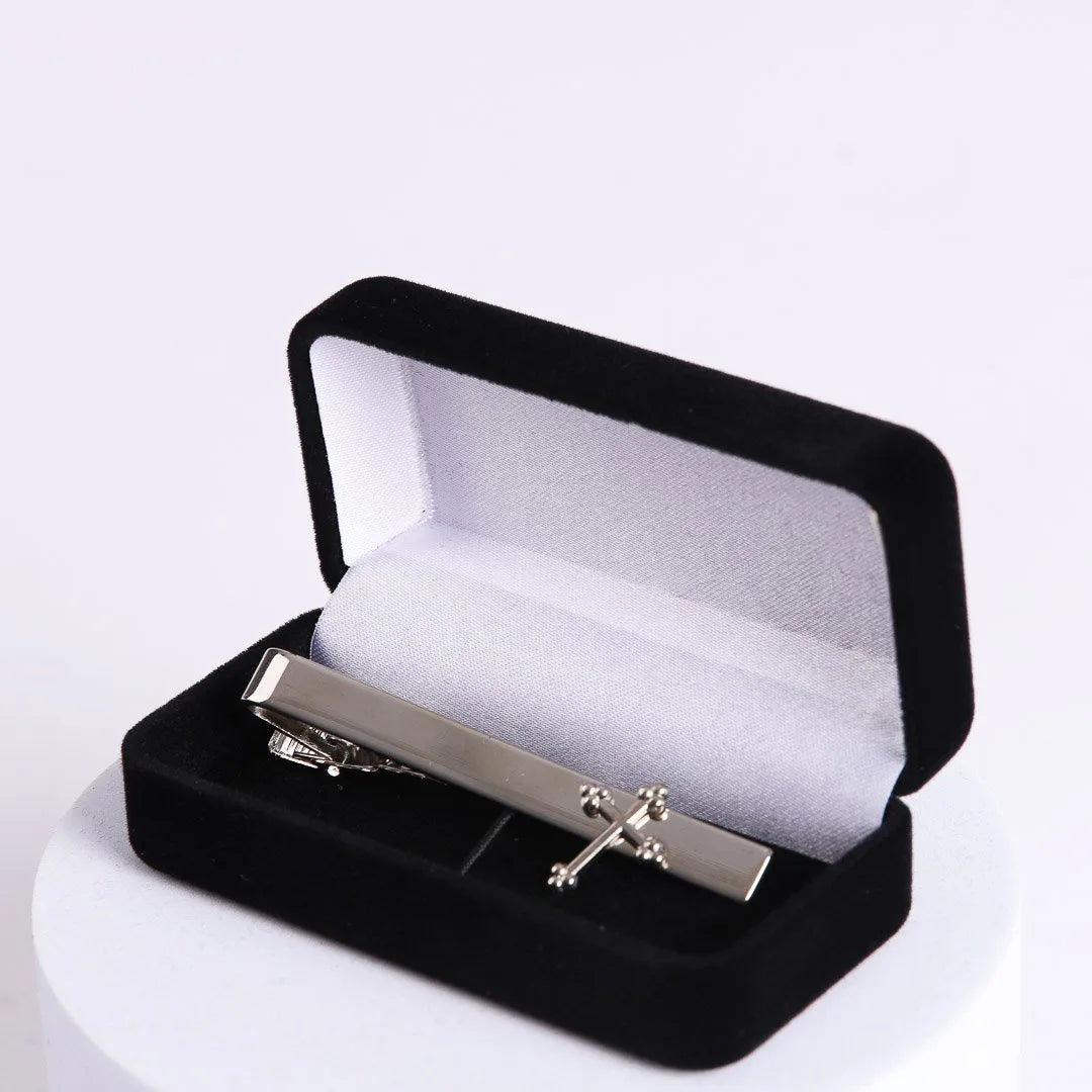 TIE BAR CROSS SILVER