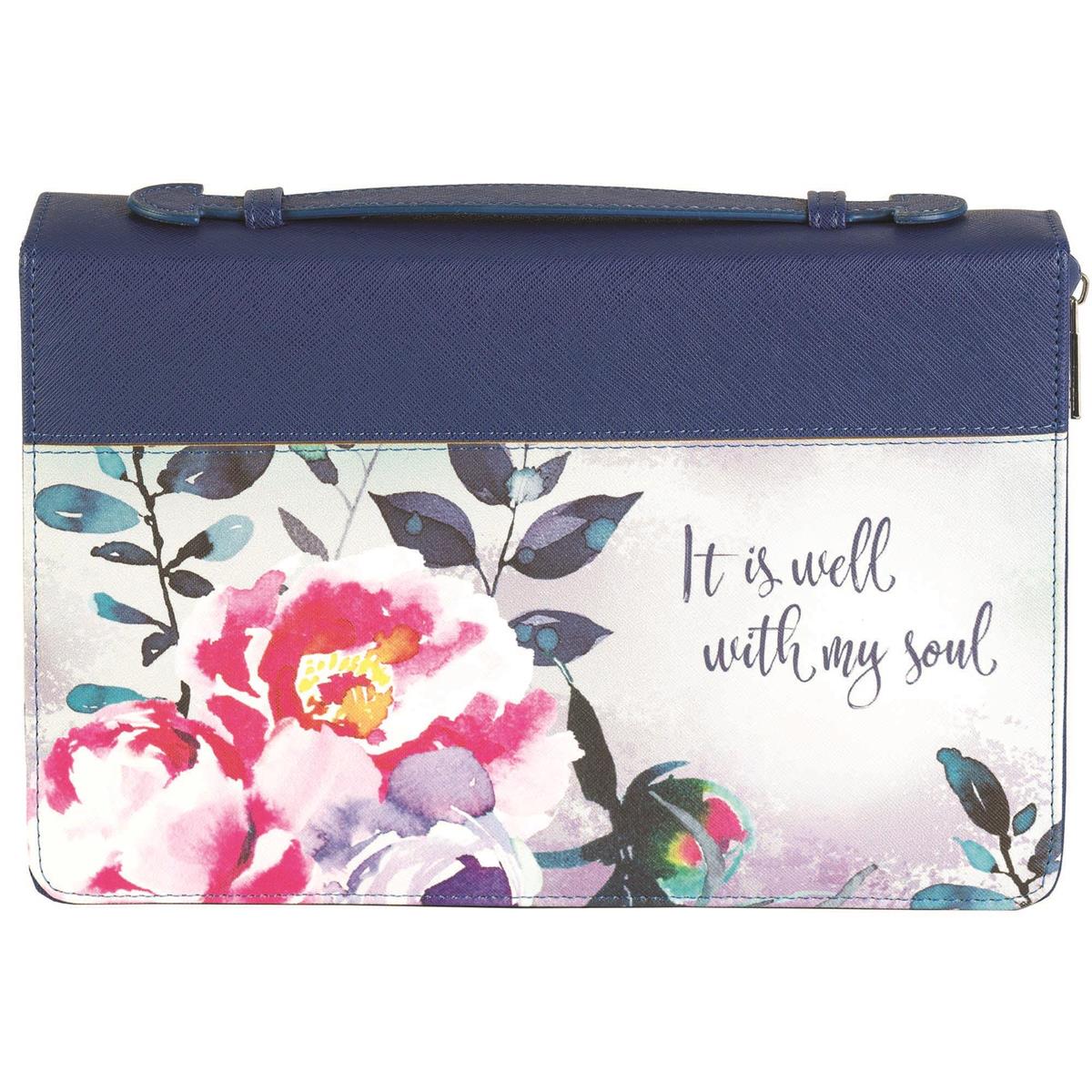 Bible Cover "It is well"-Blue-XL by Dicksons