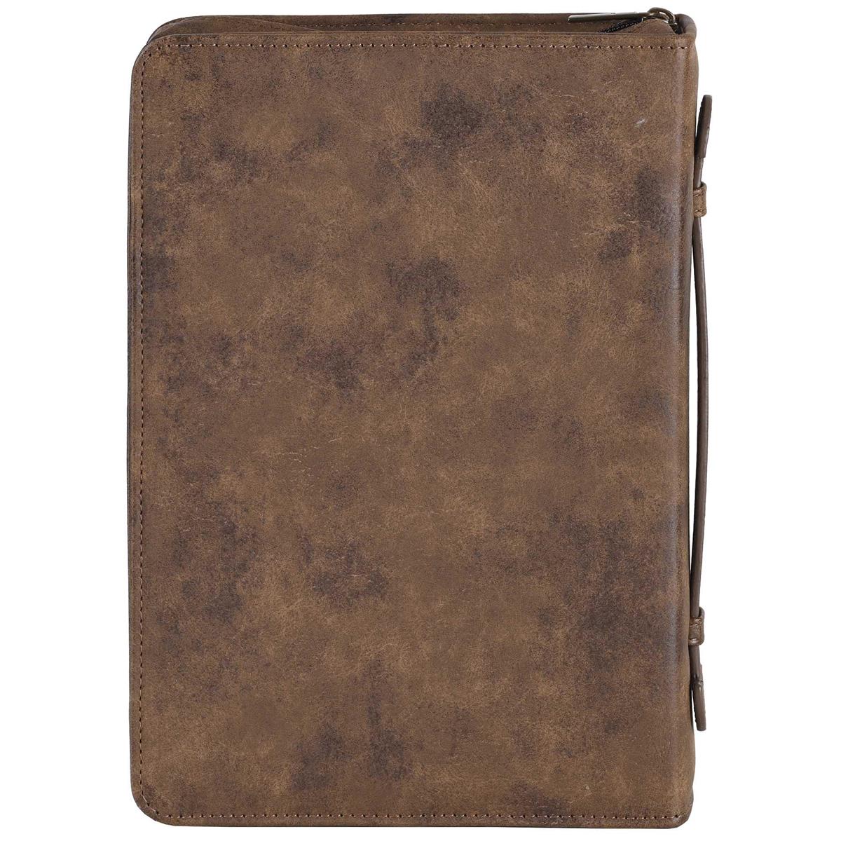 White Dove Designs Bible Cover-Cross-Suede Look-Brown-XLG by Dicksons, product view 2
