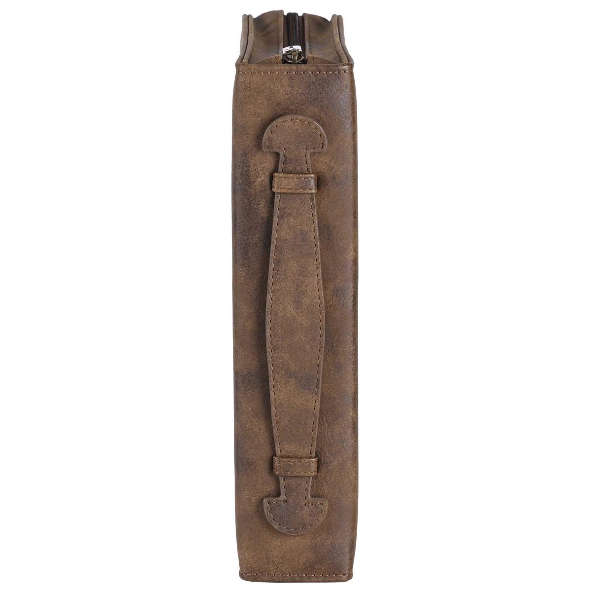 White Dove Designs Bible Cover-Cross-Suede Look-Brown-XLG by Dicksons, product view 3