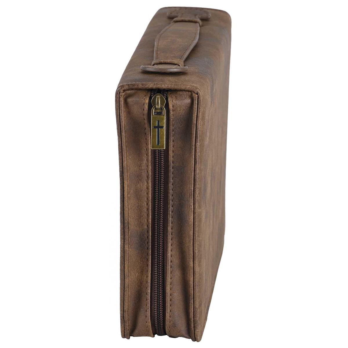 White Dove Designs Bible Cover-Cross-Suede Look-Brown-XLG by Dicksons, product view 4