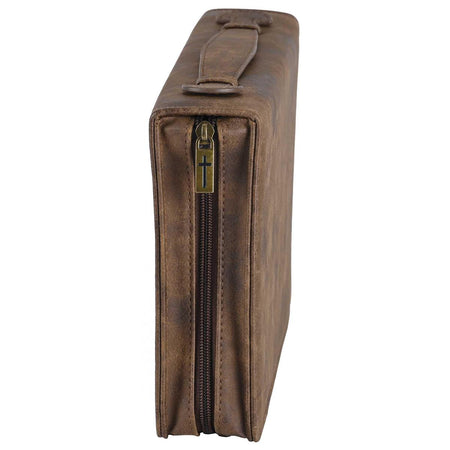 White Dove Designs Bible Cover-Cross-Suede Look-Brown-XLG by Dicksons, product view 4