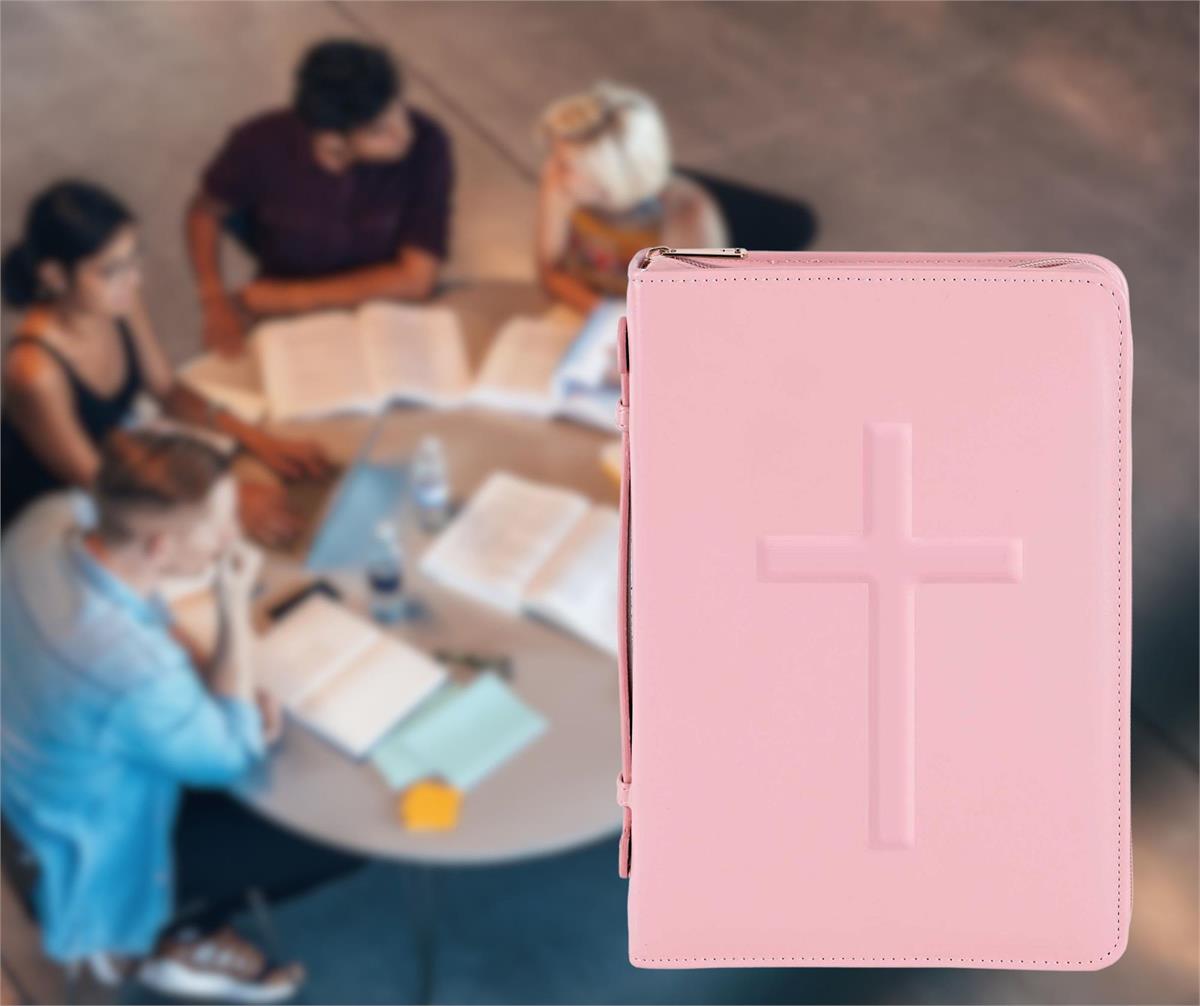 Bible Case Embossed Cross Pink XLarge by Dicksons, product view 6