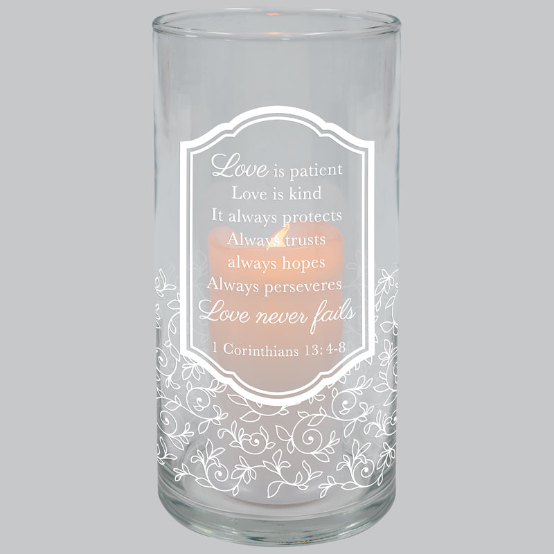 "Love Is Patient" Hurricane Candle by Anchor Christian Distributors