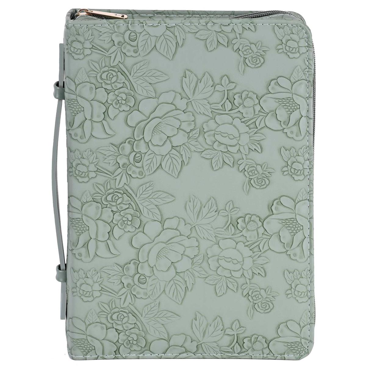 White Dove Designs Bible Cover-Sculpture Floral-Green-XLG by Dicksons