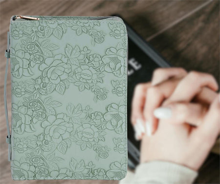 White Dove Designs Bible Cover-Sculpture Floral-Green-XLG by Dicksons, product view 6