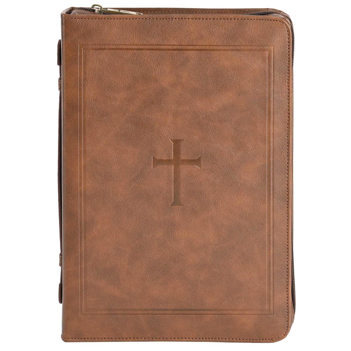 Bible Cover Classic Cross Brown XL by Dicksons